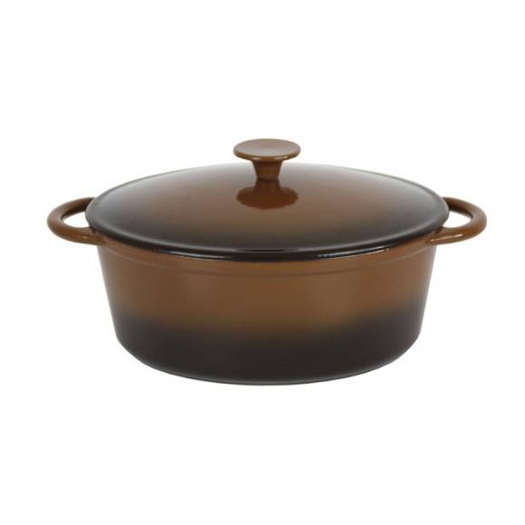 KÖNIGHOFFER Owalna gęsiarka / brytfanna żeliwna brązowa 6,5 l / emaliowana  