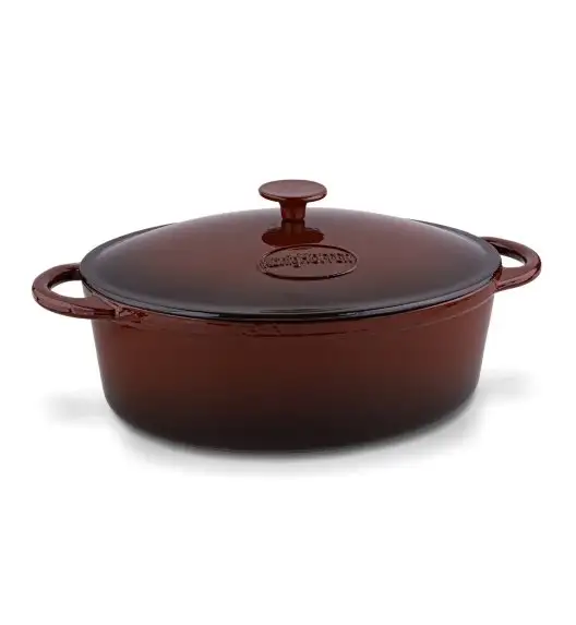 KÖNIGHOFFER Owalna gęsiarka / brytfanna żeliwna brązowa 6,5 l / emaliowana  