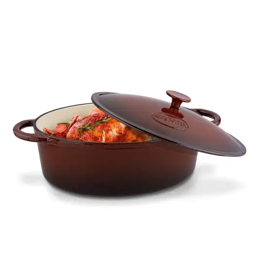 KÖNIGHOFFER Owalna gęsiarka / brytfanna żeliwna brązowa 6,5 l / emaliowana  