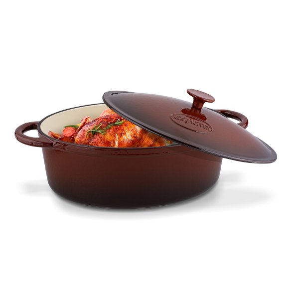 KÖNIGHOFFER Owalna gęsiarka / brytfanna żeliwna brązowa 6,5 l / emaliowana  
