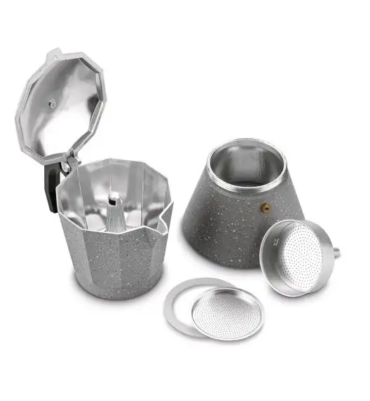 KÖNIGHOFFER GREY STONE MARBLE Kawiarka do espresso 450 ml / aluminium