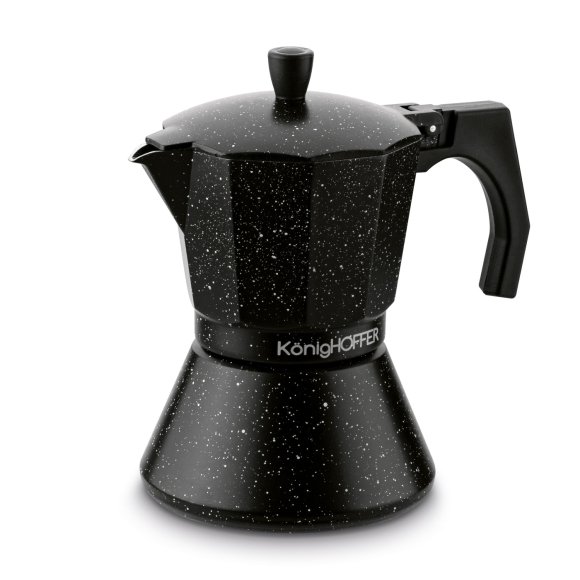 KÖNIGHOFFER BLACK GRANITE MARBLE Kawiarka do espresso 300 ml / aluminium