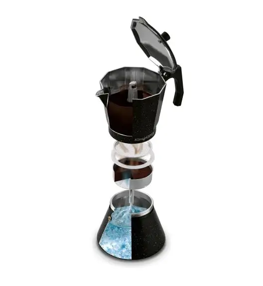 KÖNIGHOFFER BLACK GRANITE MARBLE Kawiarka do espresso 300 ml / aluminium