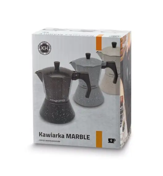 KÖNIGHOFFER BLACK GRANITE MARBLE Kawiarka do espresso 300 ml / aluminium