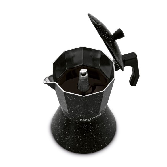 KÖNIGHOFFER BLACK GRANITE MARBLE Kawiarka do espresso 450 ml / aluminium