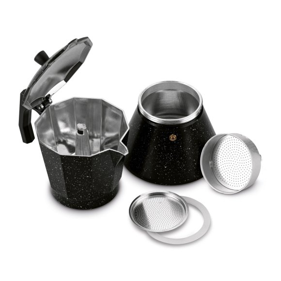 KÖNIGHOFFER BLACK GRANITE MARBLE Kawiarka do espresso 450 ml / aluminium