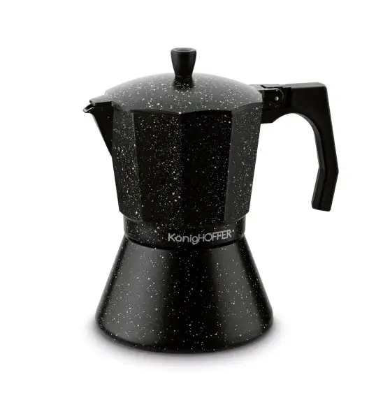 KÖNIGHOFFER BLACK GRANITE MARBLE Kawiarka do espresso 450 ml / aluminium