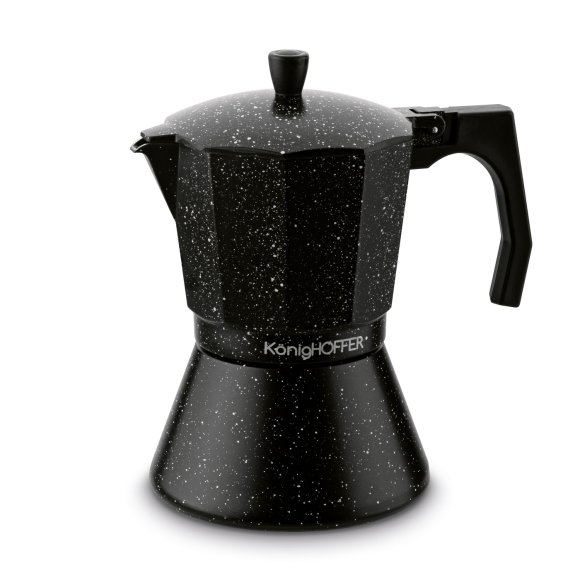 KÖNIGHOFFER BLACK GRANITE MARBLE Kawiarka do espresso 450 ml / aluminium