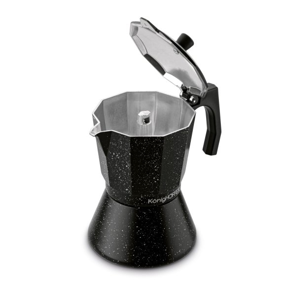 KÖNIGHOFFER BLACK GRANITE MARBLE Kawiarka do espresso 450 ml / aluminium