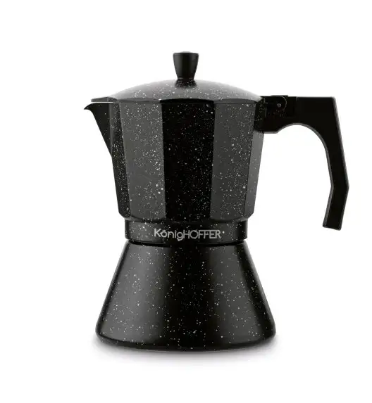 KÖNIGHOFFER BLACK GRANITE MARBLE Kawiarka do espresso 450 ml / aluminium