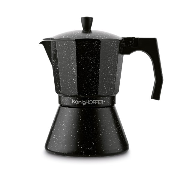 KÖNIGHOFFER BLACK GRANITE MARBLE Kawiarka do espresso 450 ml / aluminium