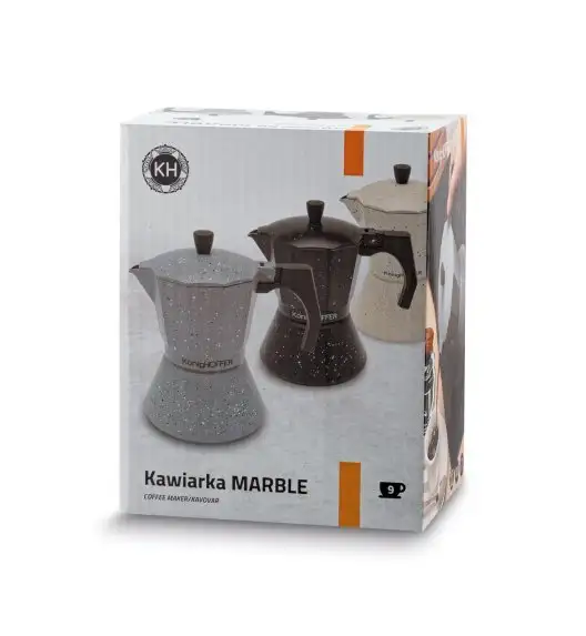KÖNIGHOFFER BLACK GRANITE MARBLE Kawiarka do espresso 450 ml / aluminium