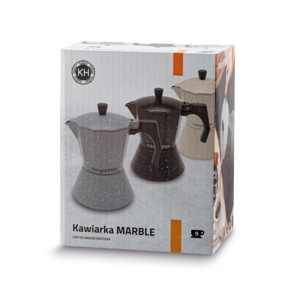 KÖNIGHOFFER BLACK GRANITE MARBLE Kawiarka do espresso 450 ml / aluminium