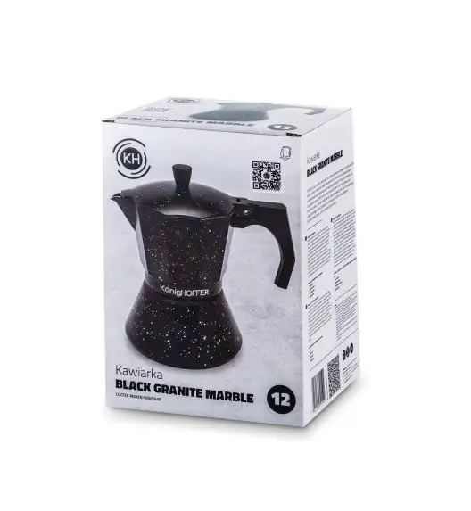 KÖNIGHOFFER BLACK GRANITE MARBLE Kawiarka do espresso 720 ml / 12 filiżanek
