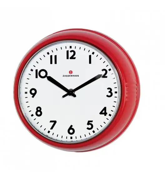 ZASSENHAUS Zegar ścienny ⌀ 24×6 cm RETRO czerwony / FreeForm