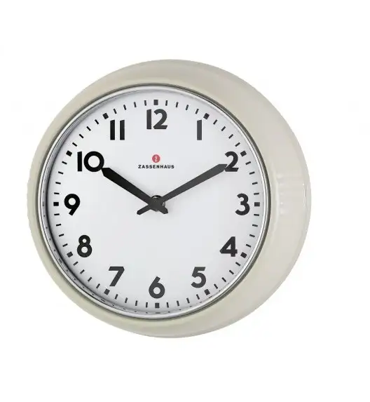 ZASSENHAUS Zegar ścienny ⌀ 24×6 cm RETRO kremowy / FreeForm