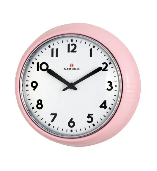 ZASSENHAUS Zegar ścienny ⌀ 24×6 cm RETRO PASTELL różowy / FreeForm
