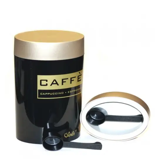 O'LaLa Pojemnik owalny z miarką do kawy 0,6 L czarno-złoty / COFFEE AND TEA / FreeForm