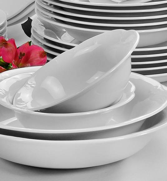 CHODZIEŻ KAMELIA C000 BIAŁA Serwis obiadowy 44 el / 12 osób / polska porcelana