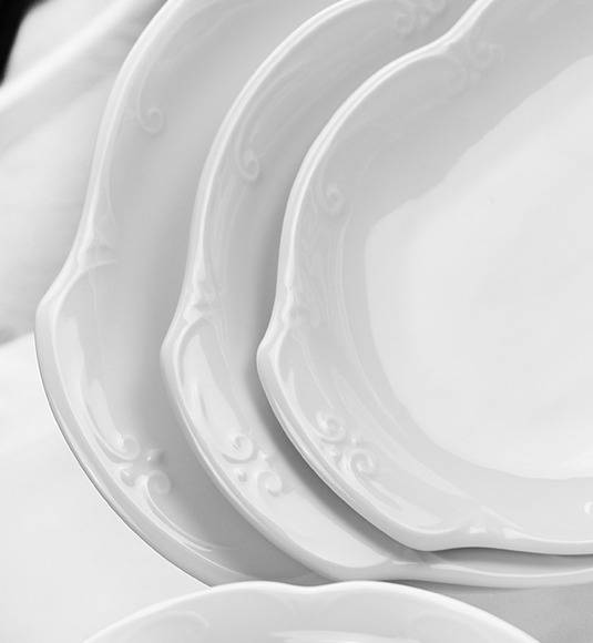 CHODZIEŻ KAMELIA C000 BIAŁA Serwis obiadowy 44 el / 12 osób / polska porcelana
