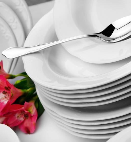 CHODZIEŻ KAMELIA C000 BIAŁA Serwis obiadowy 44 el / 12 osób / polska porcelana