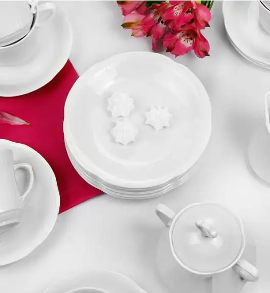 CHODZIEŻ KAMELIA C000 BIAŁA Serwis kawowy 39 el / 12 osób / porcelana