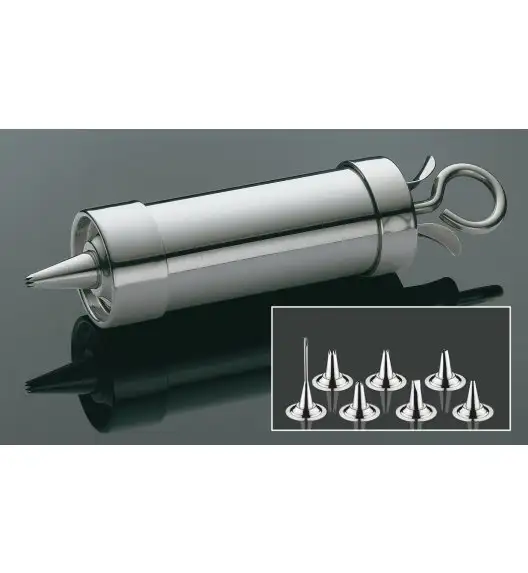 KUCHENPROFI Szpryca do dekorowania - 7 wymiennych końcówek 200 ml / stal nierdzewna / FreeForm