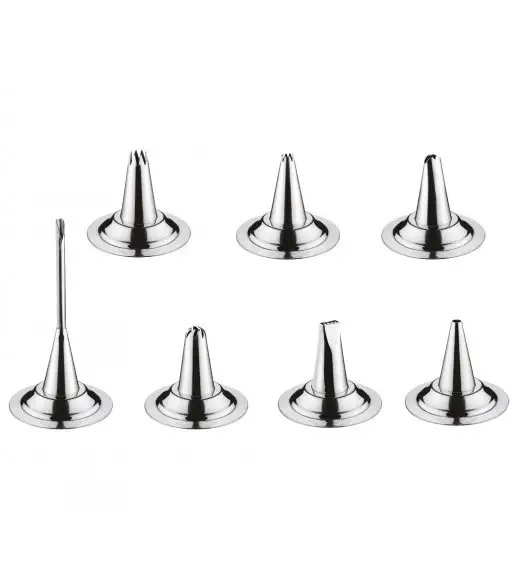 KUCHENPROFI Szpryca do dekorowania - 7 wymiennych końcówek 200 ml / stal nierdzewna / FreeForm