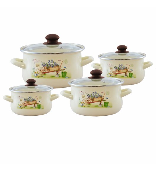 TADAR GARDEN Komplet garnków emaliowanych 8 el / indukcja