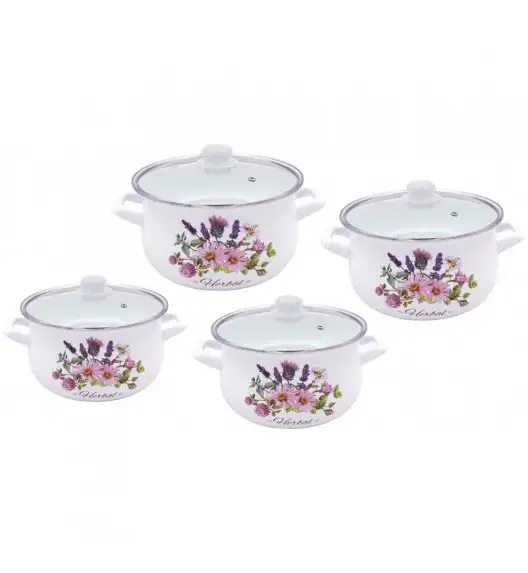 TADAR HERBAL Komplet garnków emaliowanych 8 el / indukcja