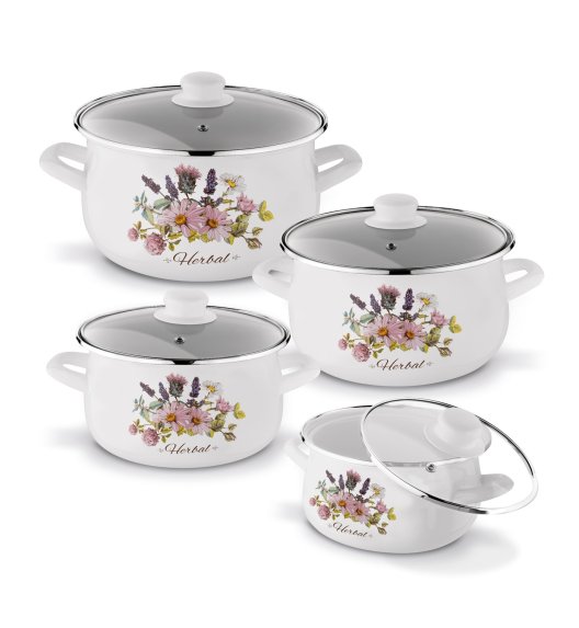 TADAR HERBAL Komplet garnków emaliowanych 8 el / indukcja