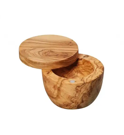 ZASSENHAUS Pojemnik na sól, drewno oliwne ⌀ 9,5×7 cm / FreeForm