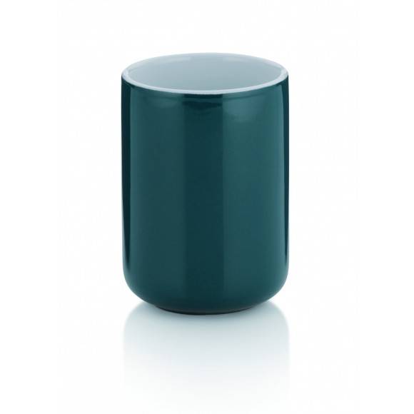 KELA Ceramiczny kubek łazienkowy ⌀ 7,5 cm, ciemnozielony ISABELLA / FreeForm