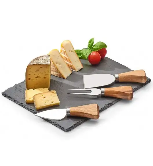 ZELLER Zestaw do serwowania sera 4 elementy 33,5 cm / drewno