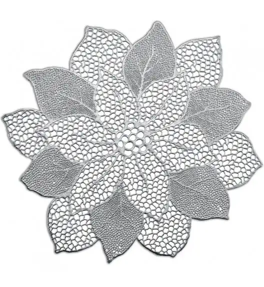ZELLER FLOWER Podkładka na stół 49x47 cm srebrna / PVC