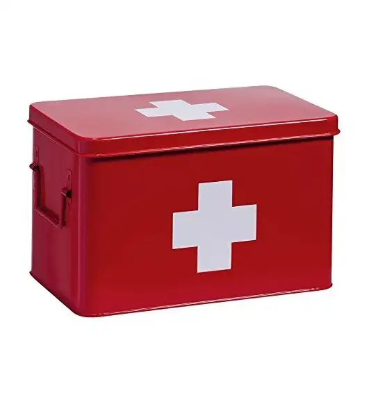 ZELLER Pudełko na lekarstwa 20 x 32 cm / czerwone / metal