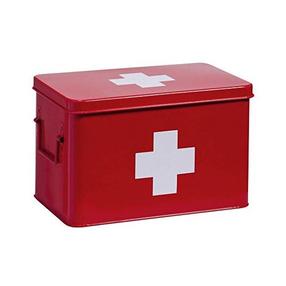 ZELLER Pudełko na lekarstwa 20 x 32 cm / czerwone / metal