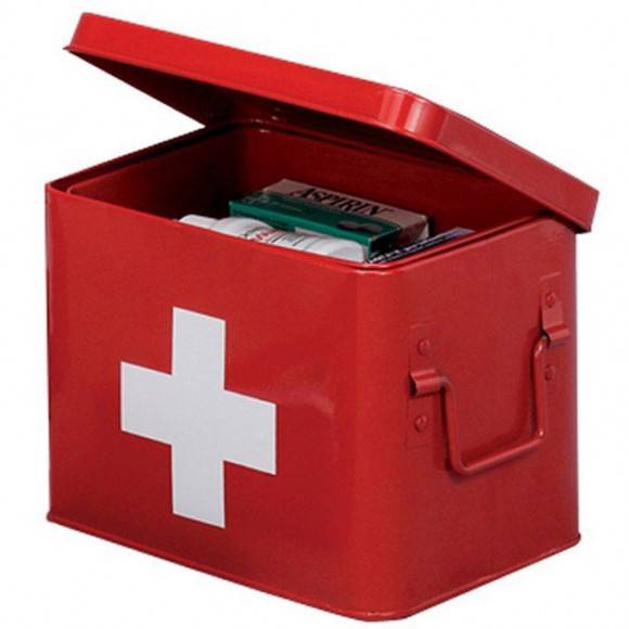 ZELLER Pudełko na lekarstwa 16 x 21,5 cm / czerwone / metal