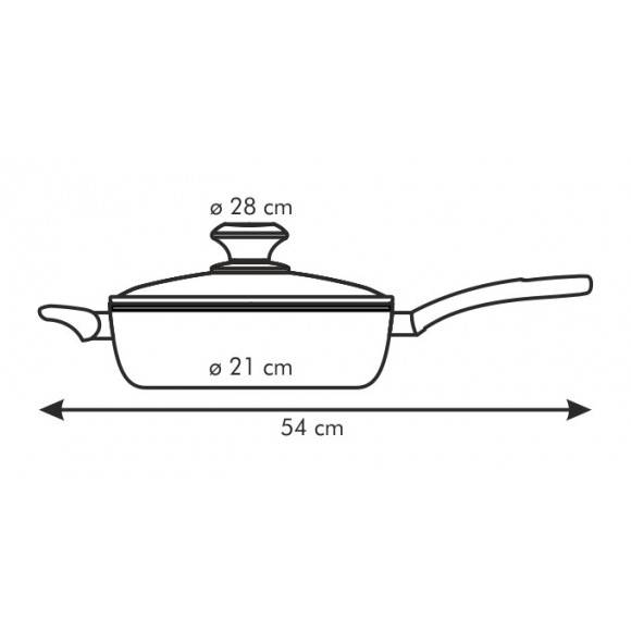 TESCOMA PRESTO Patelnia głęboka z pokrywką 28 cm / powłoka antyadhezyjna