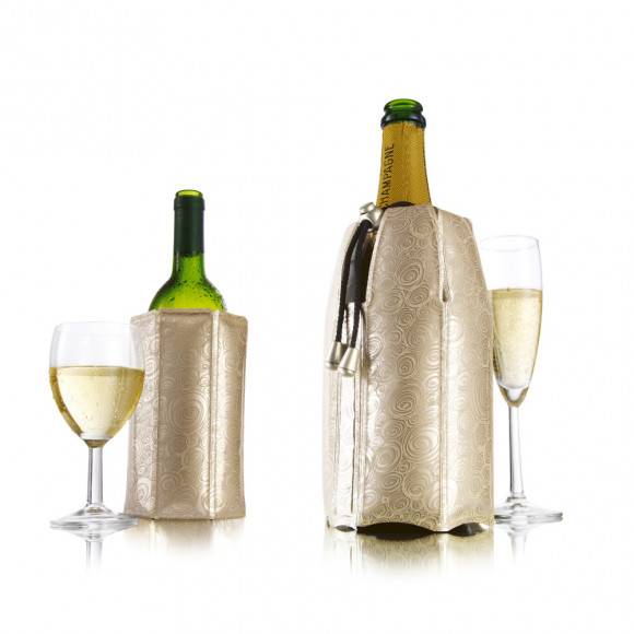 VACU VIN Komplet aktywne schładzacze do wina i szampana Platynowe / tworzywo sztuczne / LENA