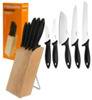 FISKARS ESSENTIAL Noże kuchenne 5 noży w bloku drewnianym / 1023782