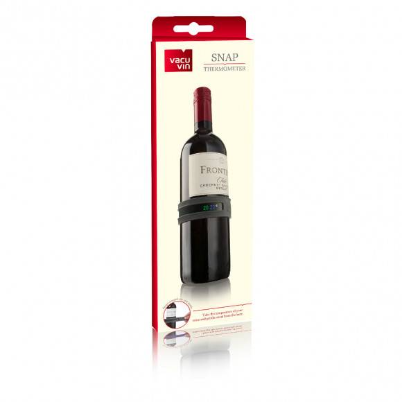 VACU VIN Termometr na butelkę wina samozaciskowy Grafit / silikon / LENA