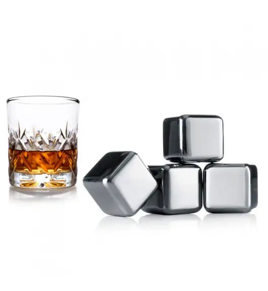 VACU VIN Chłodzące kostki do whisky lub napojów 4 szt. / metal / LENA