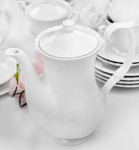 CHODZIEŻ IWONA C000 BIAŁA Serwis kawowy 39 el / 12 osób / porcelana