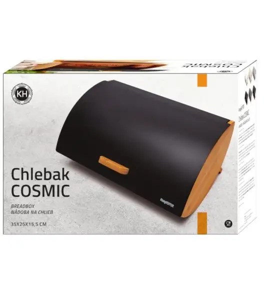 KÖNIGHOFFER COSMIC Chlebak kremowy z otwieraną pokrywą 35 cm / drewno bambusowe