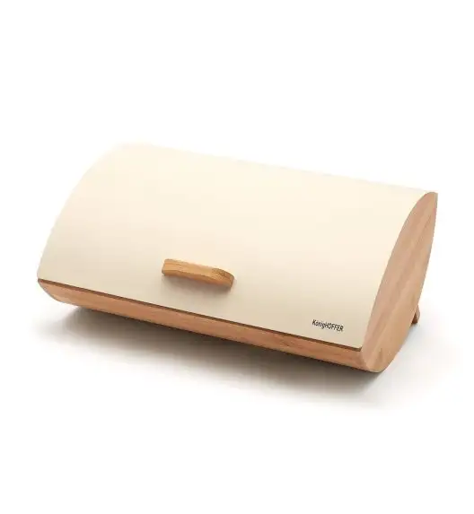 KÖNIGHOFFER COSMIC Chlebak kremowy z otwieraną pokrywą 35 cm / drewno bambusowe
