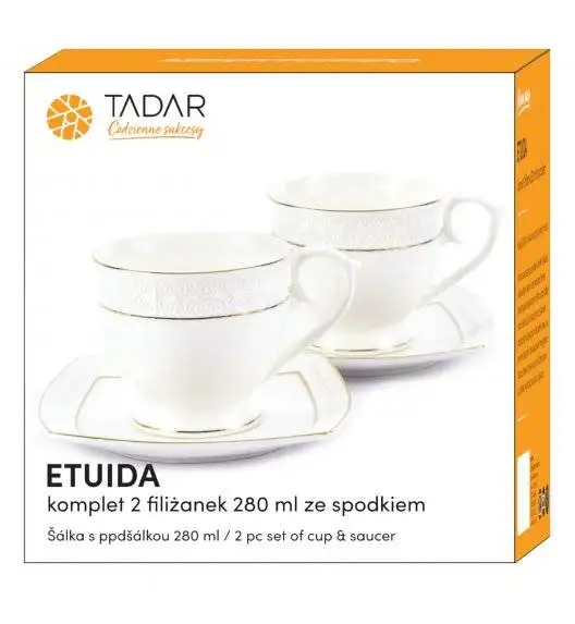 TADAR ETIUDA Komplet 2 Filiżanki ze spodkami 280 ml / Porcelana