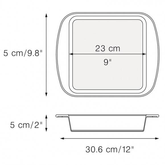 MASTRAD Kwadratowa forma do ciasta 23 cm / tworzywo sztuczne / szary / LENA