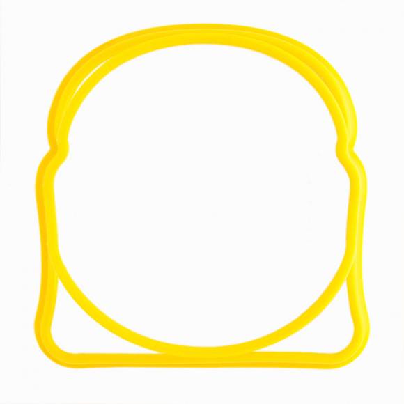 MASTRAD Zestaw 2 foremek do jajek w kształcie tostów / żółty / tworzywo sztuczne / LENA