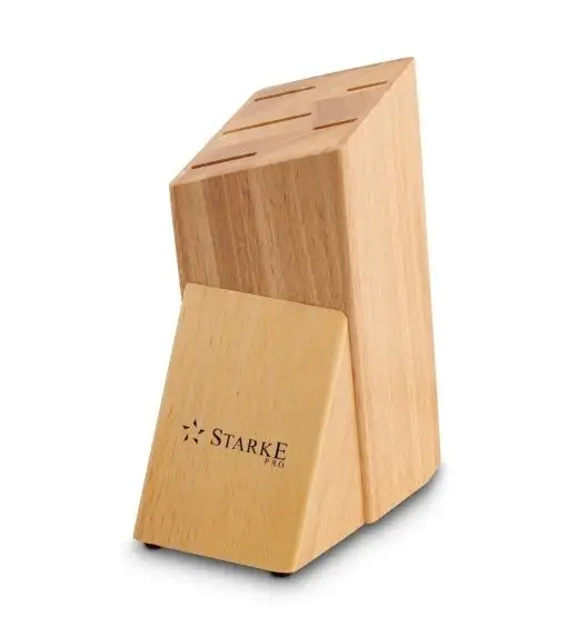 STARKE PRO HARUNA Komplet noży kuchennych w bloku 6 el. / drewno kauczukowe / niemiecka jakość 